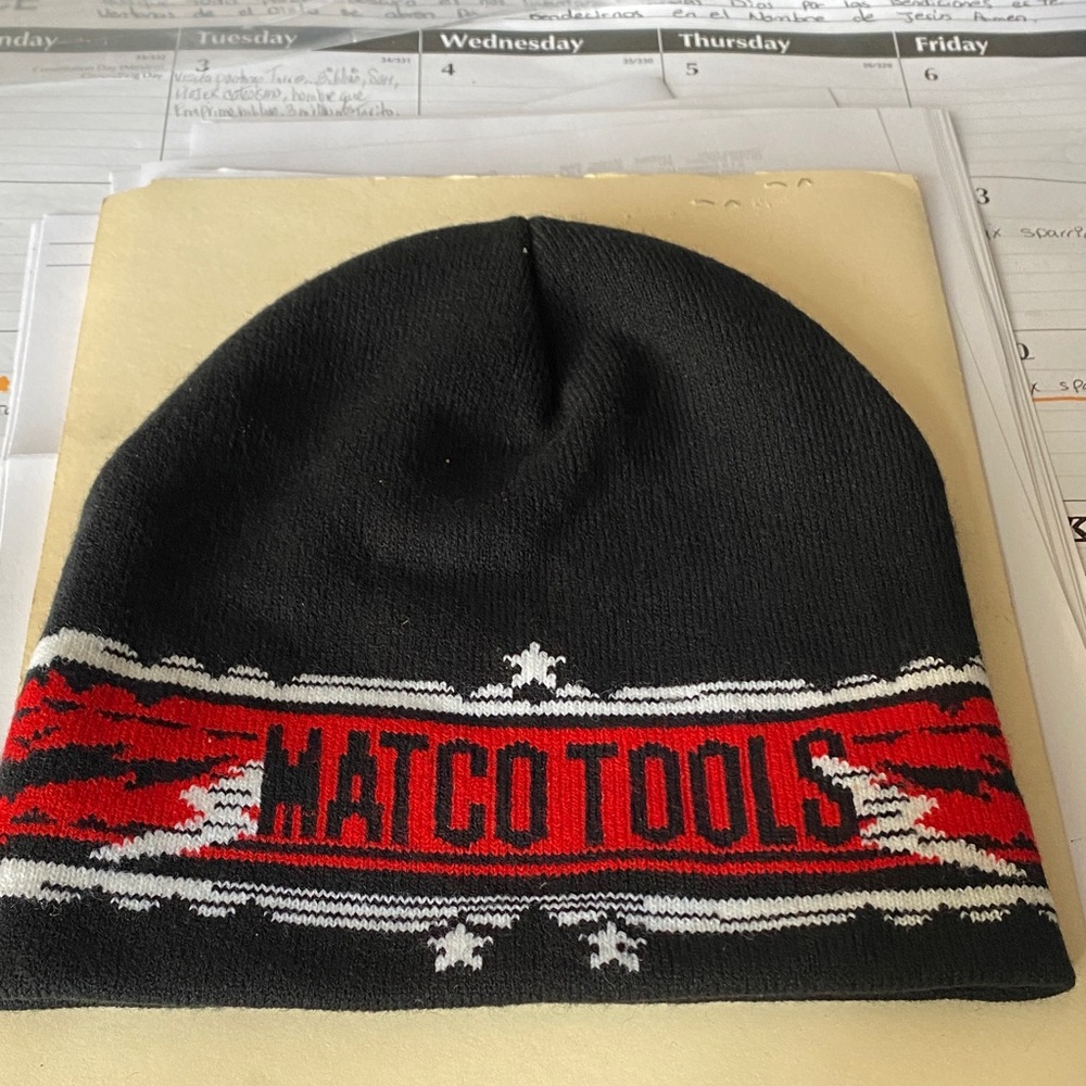 Black and Red Beanie